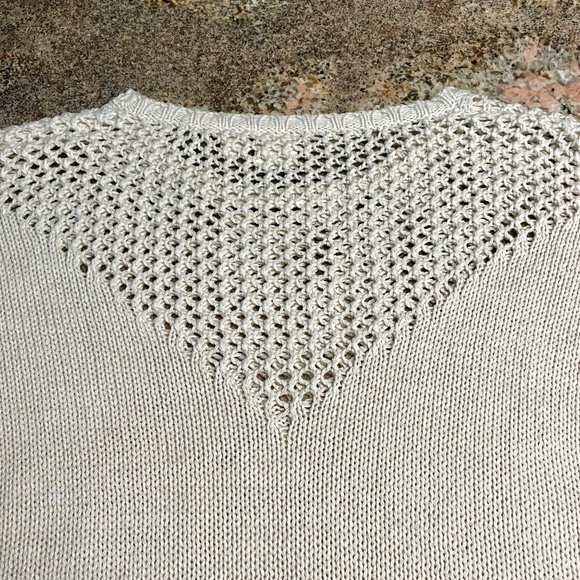 Roxy Ivory Crochet Knit Pullover Sweater Tunic Small Like New - Picture 5 of 8